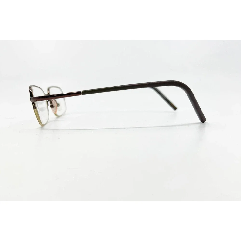 M834 Eyeglasses Frames Mens Brown Semi Rimless Rectangular 49-19-140